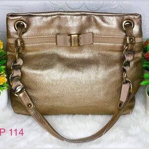 Salvatore Ferragamo Gold Small Shoulder Bag Vintage